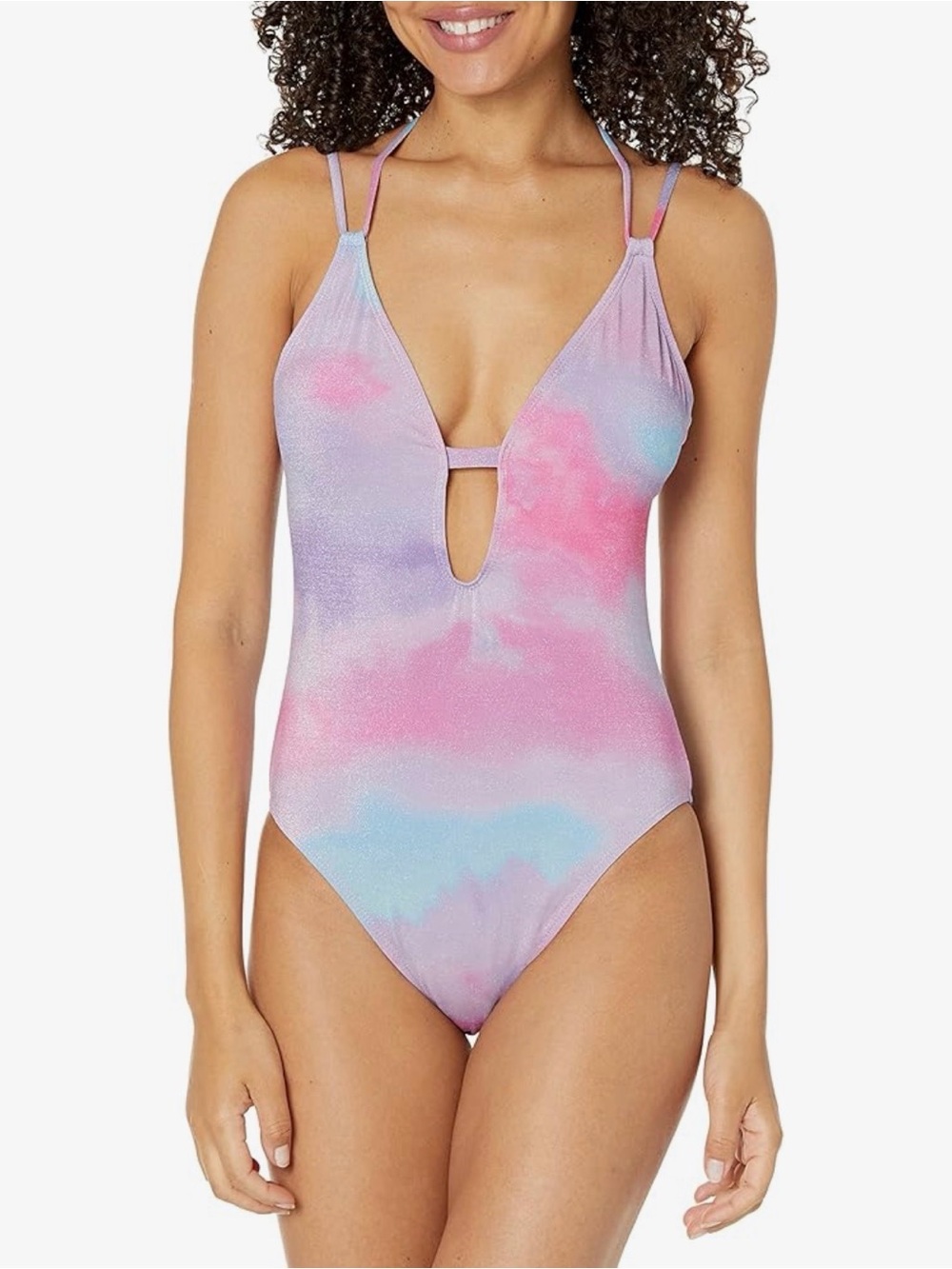 BCBGMaxAzria Pink Lavender Tie-Dye One-Piece Swim Bodysuit